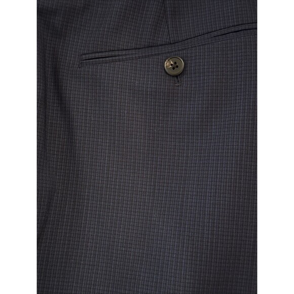 Theory Mayer Blue Wool Pattern Plaid Stretch Suit Pants | 33W - Picture 7 of 16